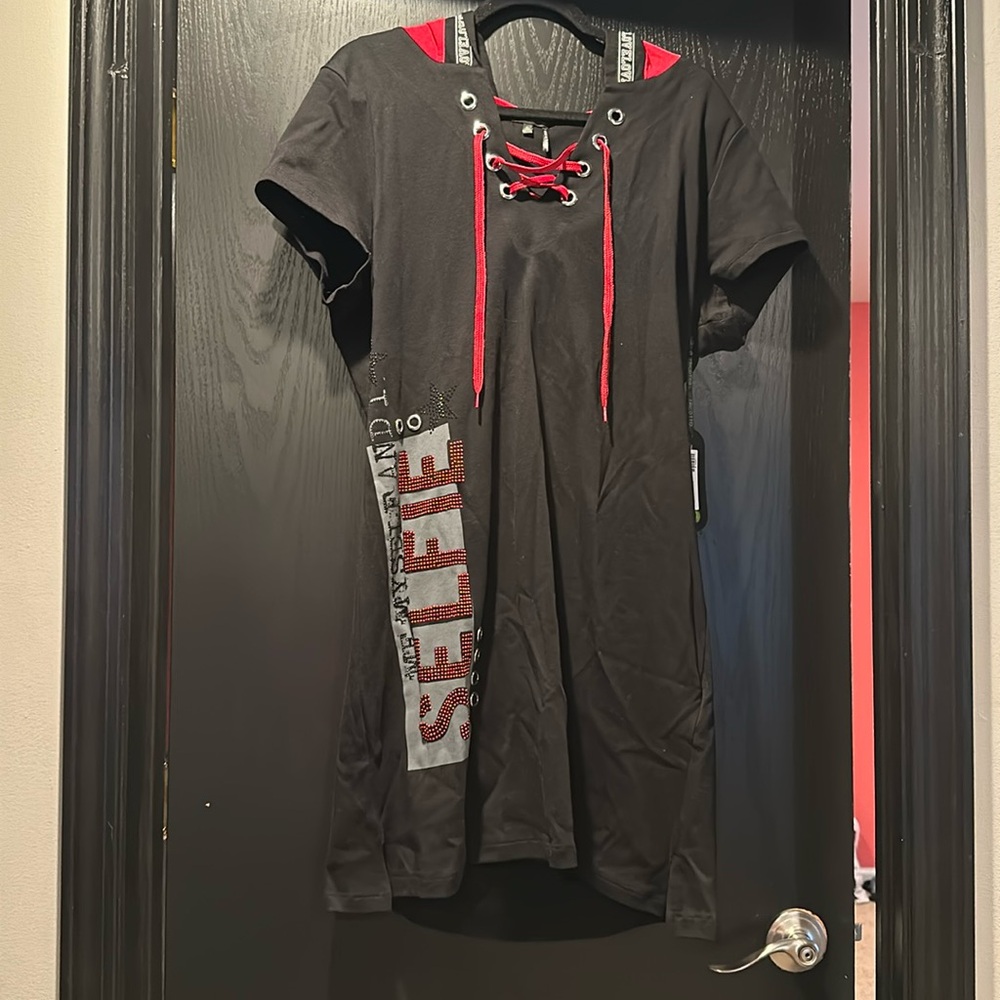 Rhinestone hooded dress